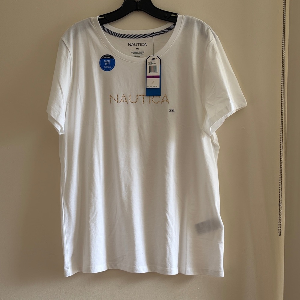 Nautica White Short Sleeve Tee